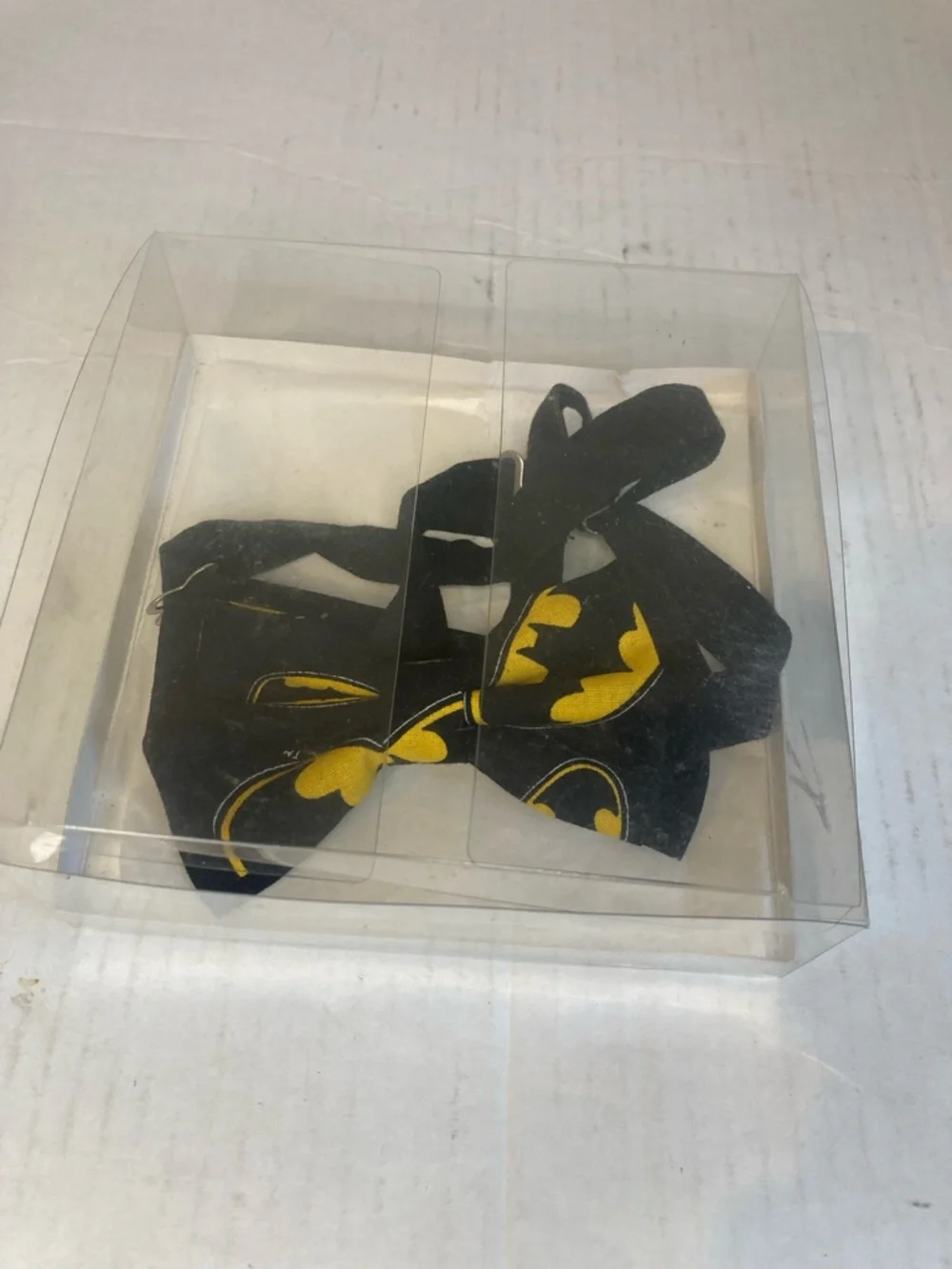 Black and Yellow Batman Print Kids Bow Tie